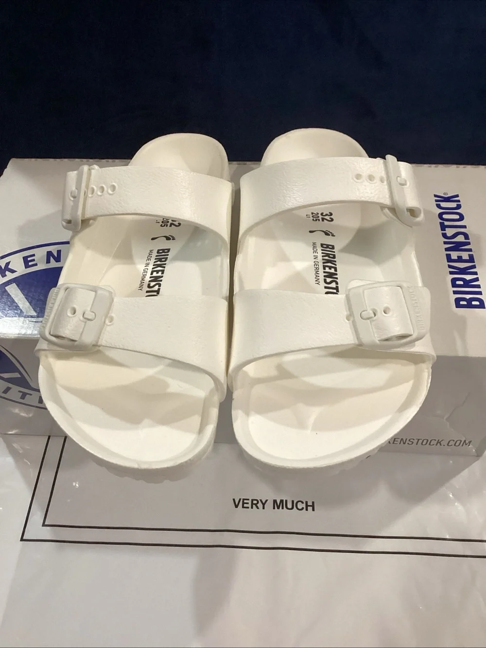 Birkenstock Arizona EVA Kids White Sandals EU 32 US 1-1.5 NIB
